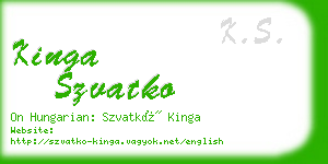 kinga szvatko business card